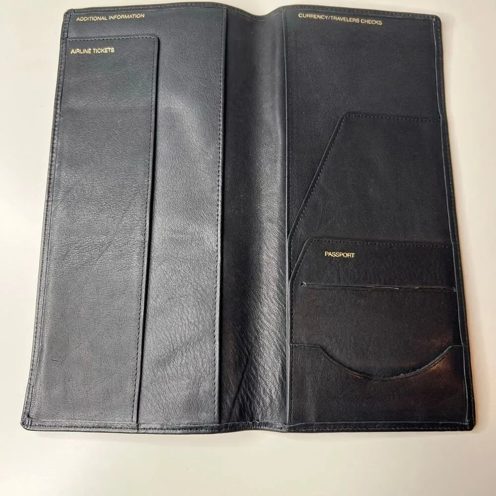 Vintage leather passport and traveling documents holder
